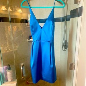 Topshop Blue Satin Mini Dress